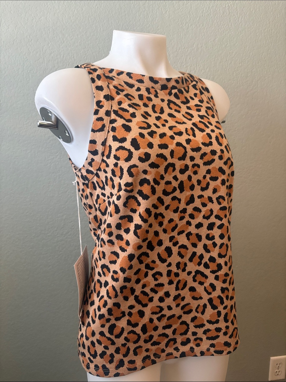 Ann Taylor Leopard Print Sleeveless Shell - Tan & Black
